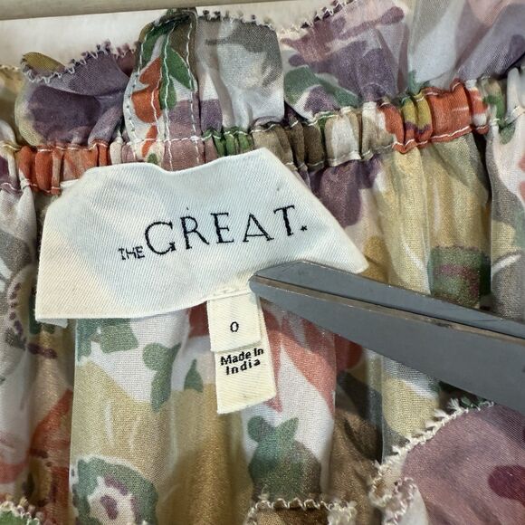 The Great The Chateau Maxi Dress Golden Lilac Flower Floral Silk - Picture 5 of 12